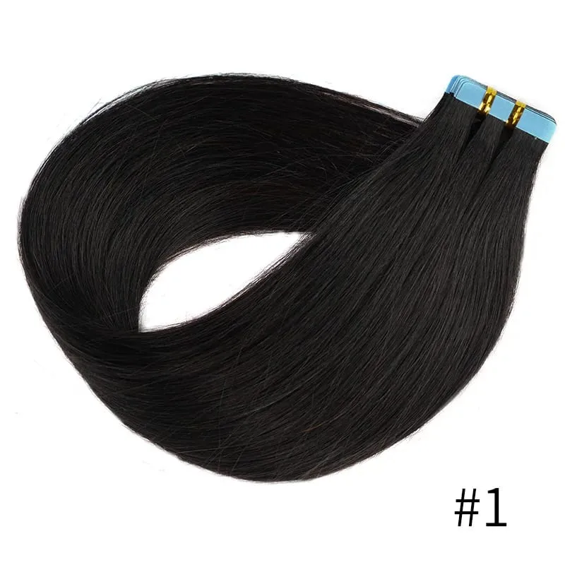 Doreen Machine Remy Ginger Tape In Human Hair Extensions 16 to 24 Inch 50g/set PU Seamless Skin Weft 350# Cooper Red Hair Weaves