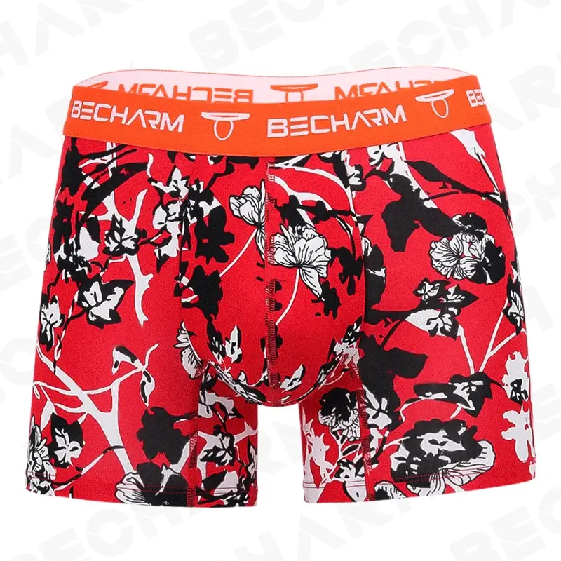 Becharm Men's Panties Boxers Shorts Solid Gray Large Size Set Men Underpants Male Briefs Boxer Man Sexy Clothing Short Homme Hot