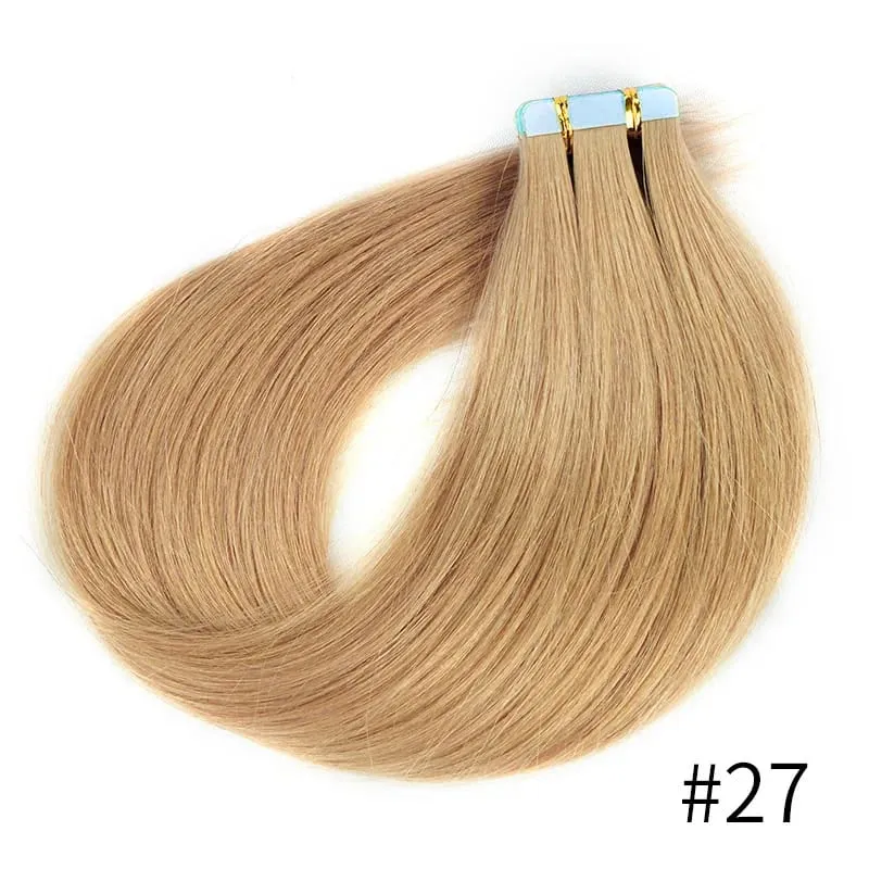 Doreen Machine Remy Ginger Tape In Human Hair Extensions 16 to 24 Inch 50g/set PU Seamless Skin Weft 350# Cooper Red Hair Weaves