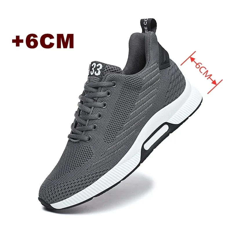 Kasut Lif Saiz Besar Lelaki Sneakers Kasut Mentinggikan Ketinggian Menambah Sol Kasut 6CM Lelaki Kehidupan Seharian Kasut Meningkatkan Ketinggian — image 10