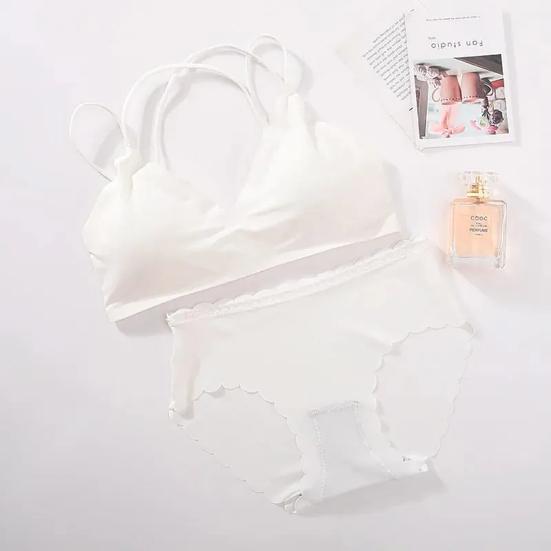 Women Seamless Bra And Panties Set Wire Free Bra Top Push Up Bralette Briefs Japanese Underwear Set Female Sexy Lingerie — image 5
