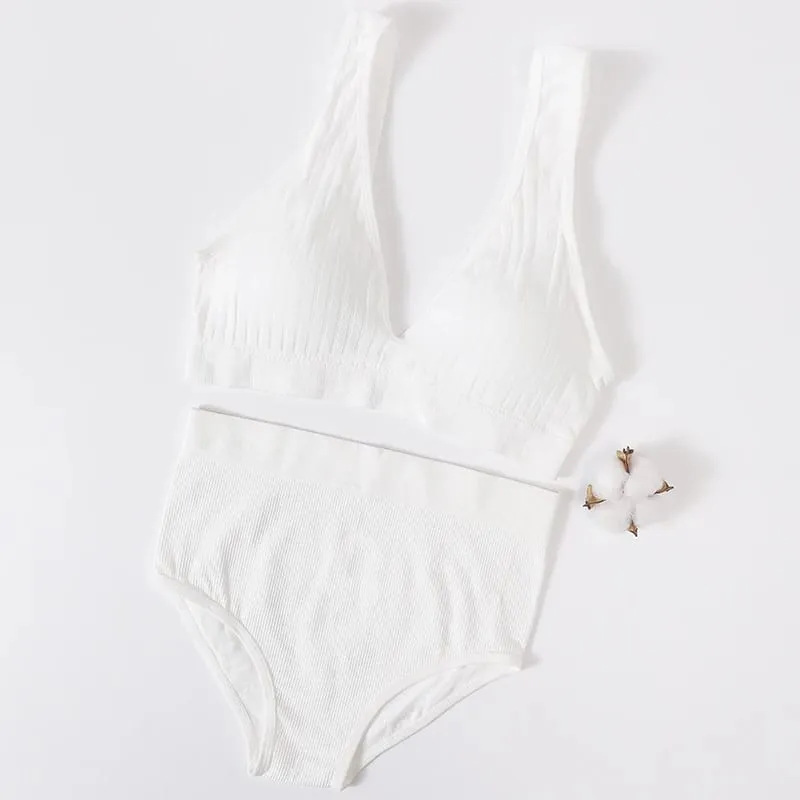 Femmes soutien-gorge bref ensemble profond V côtelé soutien-gorge sans couture Bralette sport haut court sous-vêtements de Fitness femme Sexy Lingerie mode brassière — image 2