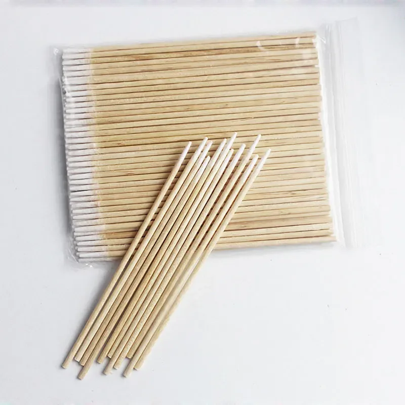 100/300/500pcs Wood Cotton Swab Cosmetics Permanent Makeup Ear Clean Sticks Buds Micro Brushes Eyelash Glue Removing Tool — image 2