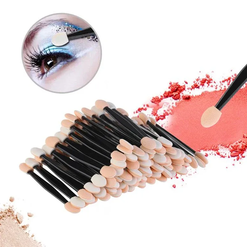 30/50/100PC Eye Shadow Brush Makeup Dual Sided Sponge Nylon Set Eye Shadow Brushes For Cosmetic Applicator Makeup — image 5