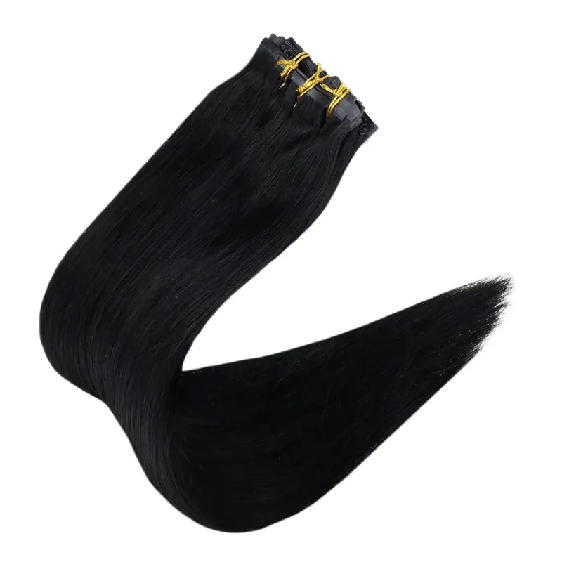 Full Shine Seamless Invisible Clip In Extensions Human Hair 8 Pcs 120g Remy Balayage Blonde Color