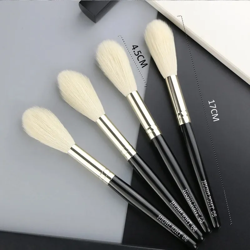 1 pièces 100% poils de chèvre surligneur noir pinceaux de maquillage professionnel naturel poney fard à paupières Blush sourcils pinceaux de maquillage — image 2