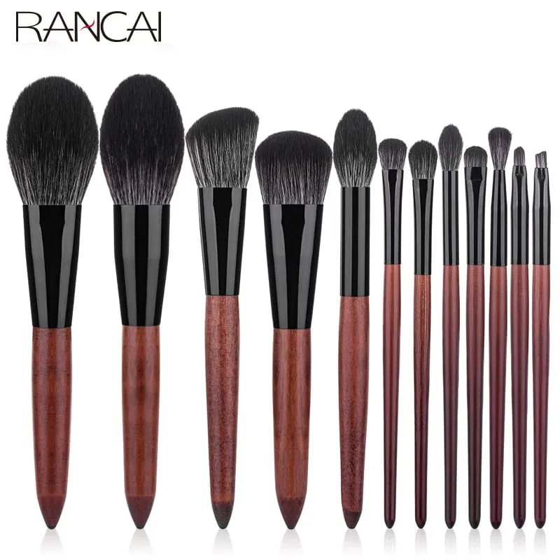 12pcs High Quality Makeup Brushes Set Foundation Powder Blush Eyeshadow Sponge Brush Soft Wool Fiber Hair Cosmetic Tools — image 2