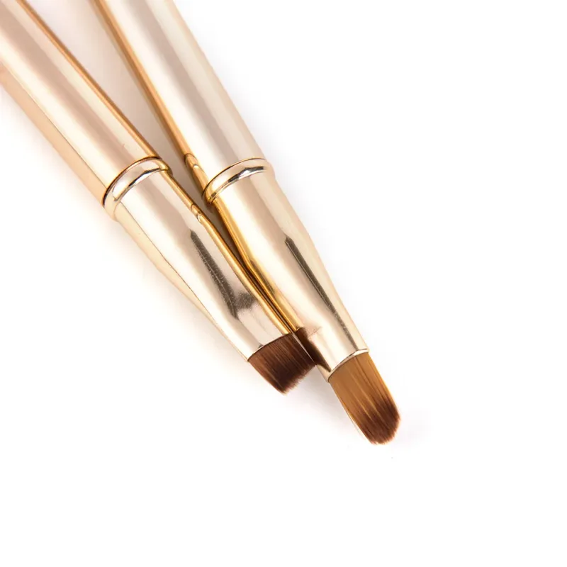 1pcs Gold Make Up Retractable Lip Eye Liner Eyeshadow Foundation Brush Double-headed Makeup Brushes Cosmetics Tool — image 4