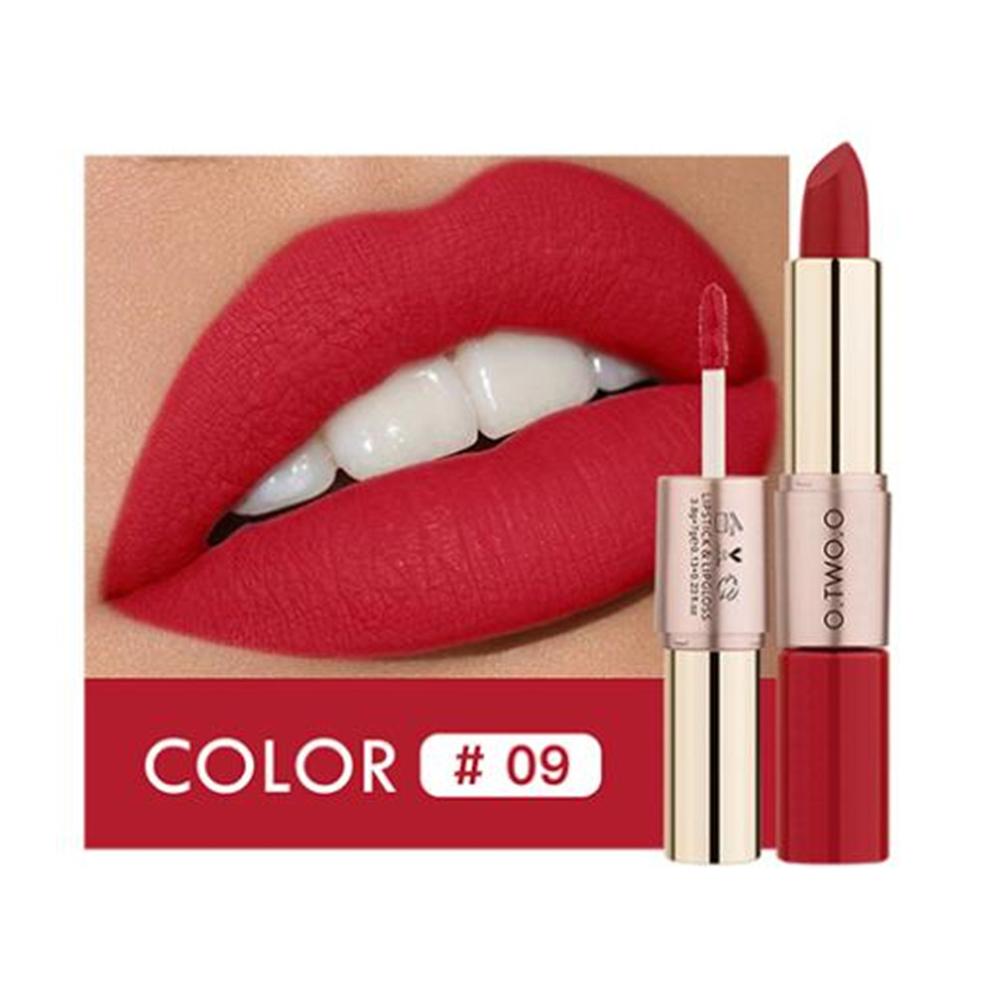 O.TWO.O 2 en 1 Lápiz labial Mate Brillo de labios Cosméticos Pintalabios impermeables Batom Mate Labios Maquillaje Colorete 12 colores Lápiz labial — image 16