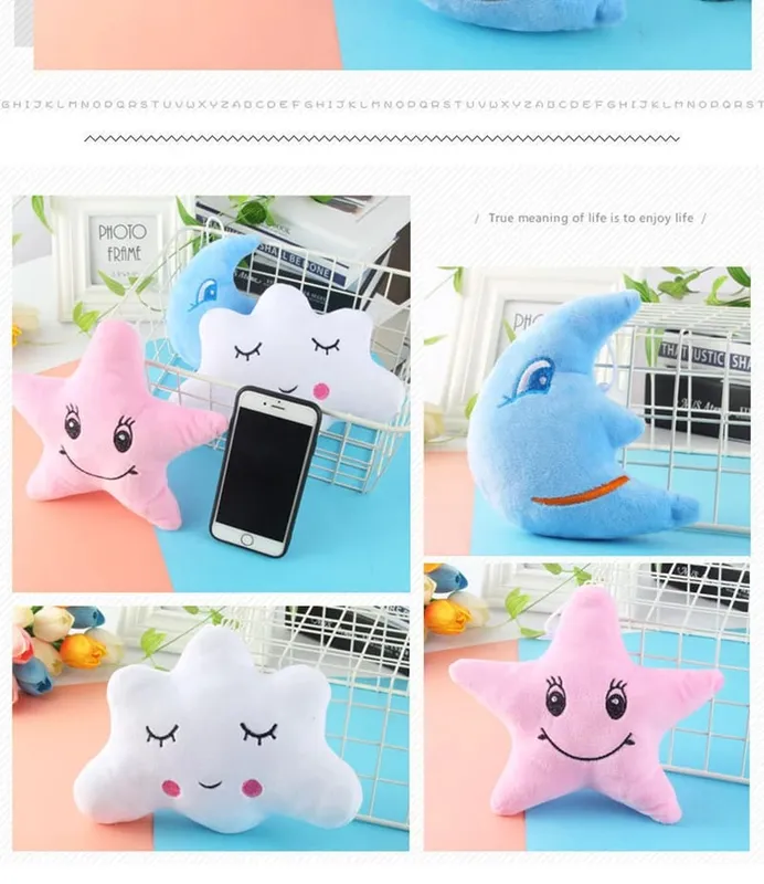 Plush Pillows Moon Star Cloud Shaped Pillow Pink White Blue Room Chair Decor Soft Cushion Stuffed Plush Toys For Children Baby — image 10