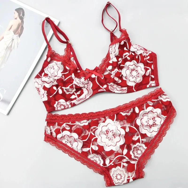 34/75 36/80 38/85 40/90 42/95 ABCDE Cup-BH-Sets, aushöhlen, Spitze, sexy Frauen, ultradünne Unterwäsche, weibliche Dessous — image 4