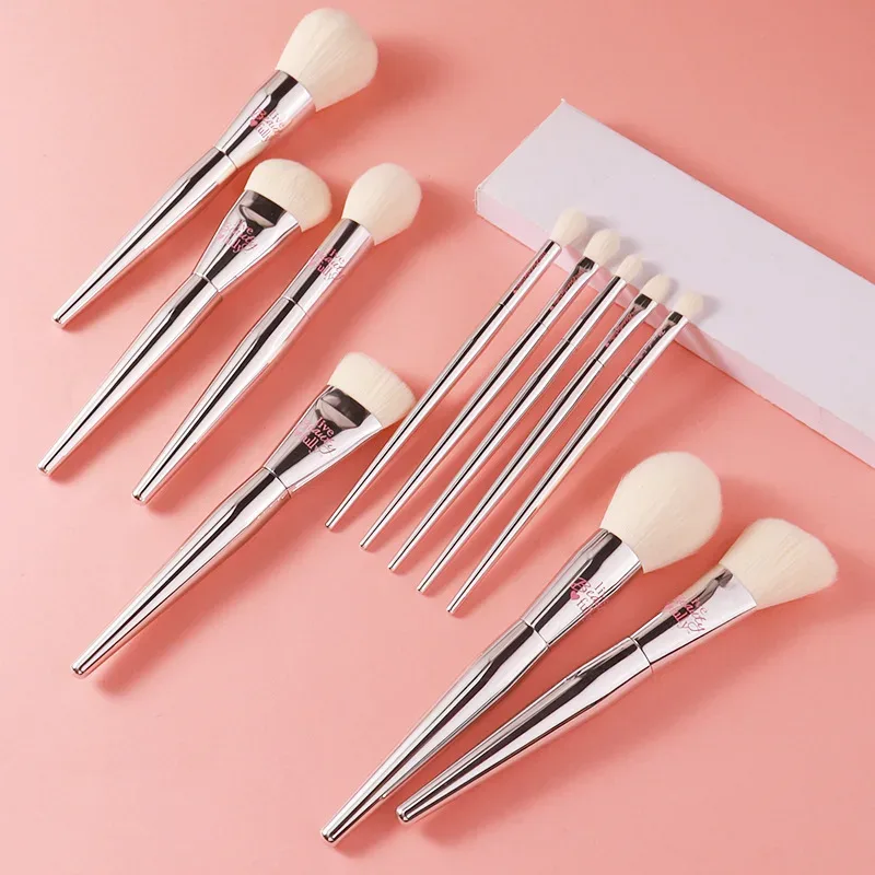 19pcs/set High quality full functional Makeup brushes Set Powder Blusher Highlight Eyeshadow eyebrow Make up brushes silver coat — image 5