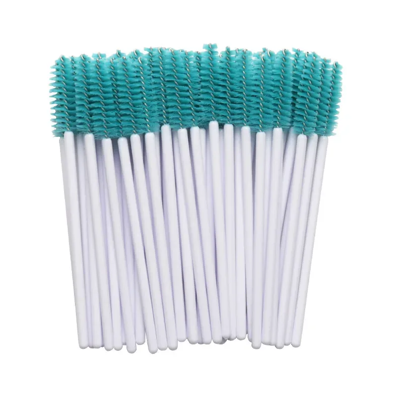 50pcs Disposable Nylon Mascara Wands Blue Handle Brushes Lashes Makeup Brushes Eyelash Extension Tools — image 2