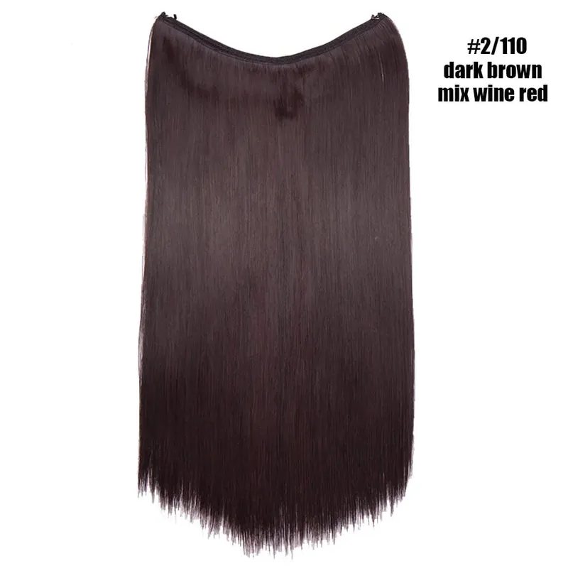 Synthetic Invisible Wire No Clips In Hair Extensions Secret Fish Line Hairpieces Hair Extensions For Women Daily — image 10