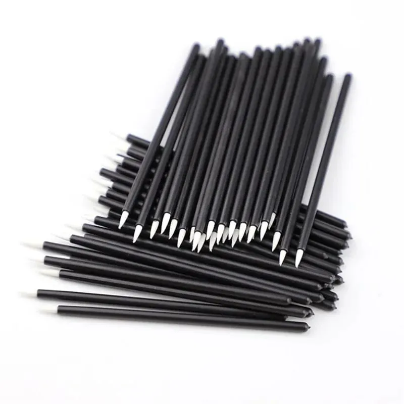 50pcs Reusable Gel Eyeliner Brushes for Eye Makeup & Nail Art Disposable Painting Pens Beauty Application Tools