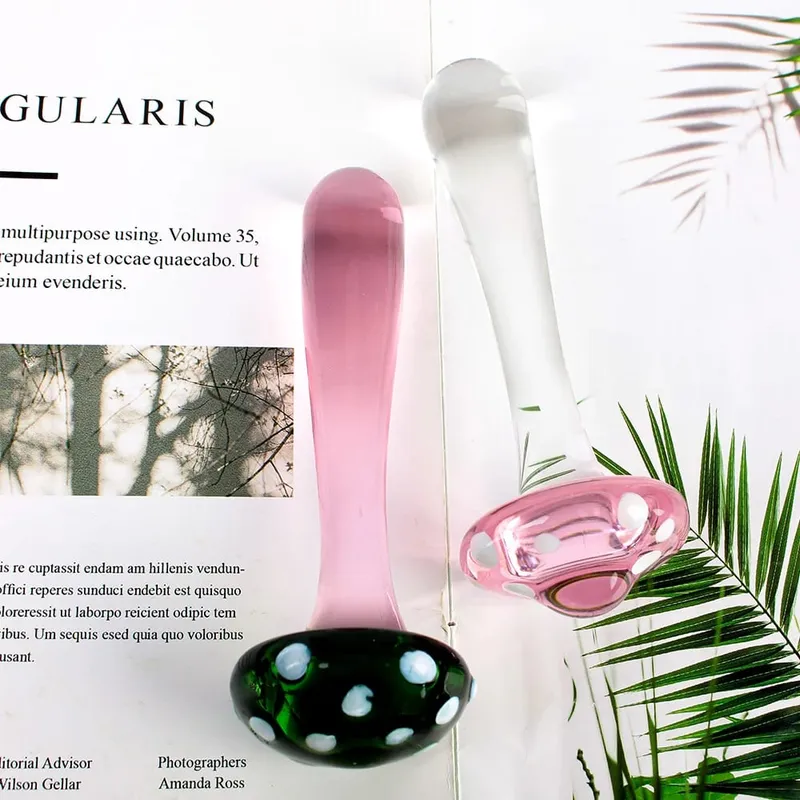 14cm Mushroom Glass Dildos For Anal Plug Women Men 18 Couples Tools Butt Plugs Dilator Sex Toys Adult Games Erotic Products Shop
