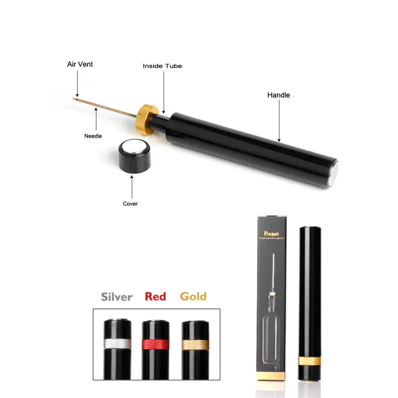 3 Pieces Air Pump Wine Corkscrew Kitchen Accessories Portable Stainless Steel Pin Air Pressure Wine Bottle Opener Home Bar Tools