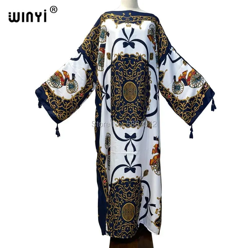 Cotton Robe Femme Hiver Платье Elegant Long Sleeve Мусульманские Комплекты Splicing Stripe Print Female Dresses Vestdios Abaya — image 49
