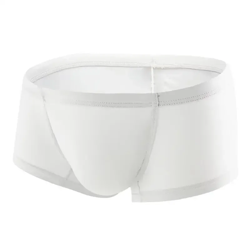 Sexy Men Underwear Boxers Solid Thin Ice Silk Panties Man Breathable Low Waist U Convex Pouch Underpants Male Cueca Calzoncillo — image 31
