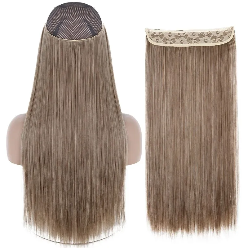 Synthetic No Clip Wave Hair Extensions Hidden Secret False Hairpiece One Piece Fish Line Fake Hair Piece — image 33