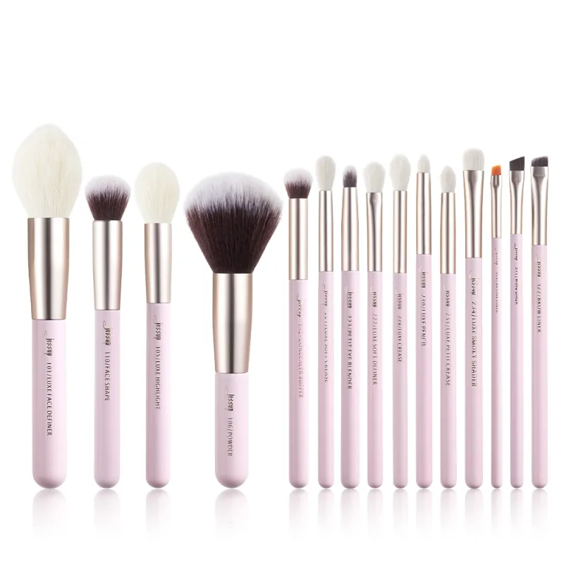 Jessup Makeup Brushes Set 15-25pcs Natural-Synthetic Foundation Powder Highlighter Eyeshadow Brush Pedzle do Makijazu T290