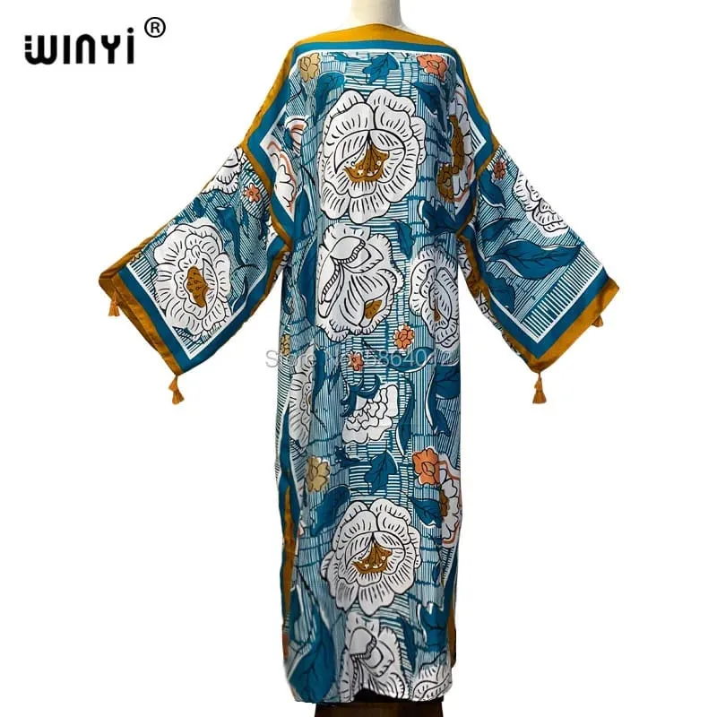 Cotton Robe Femme Hiver Платье Elegant Long Sleeve Мусульманские Комплекты Splicing Stripe Print Female Dresses Vestdios Abaya — image 21
