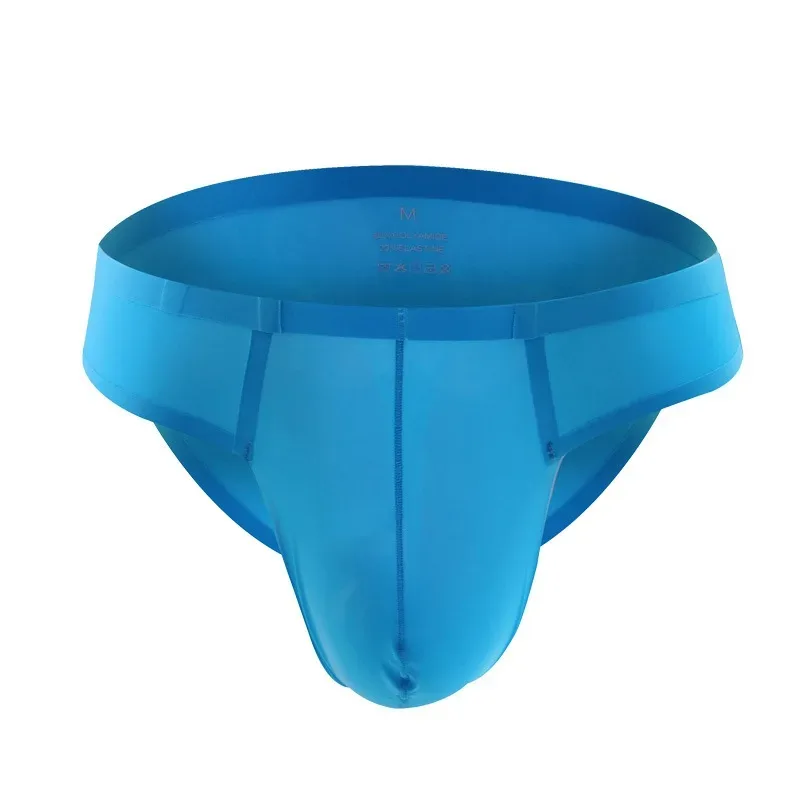 New Mens Elastic Seamless Briefs Shorts Underwear Ultra-Thin Breathable Briefs Cueca Ice Silk Seamless Low Waist Soft Underpants — image 30