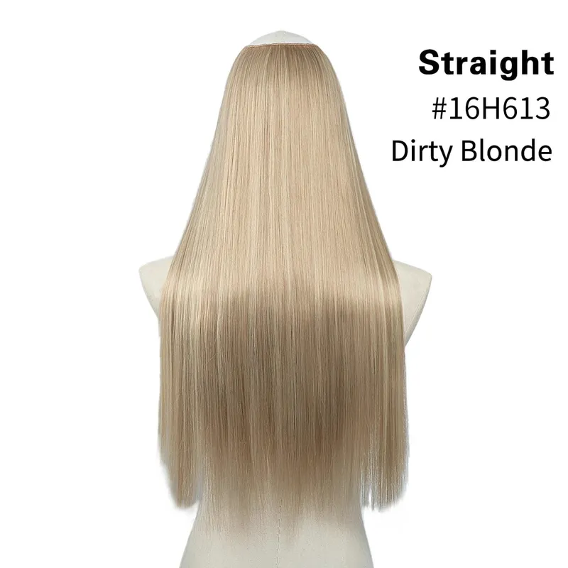 Premium Synthetic Straight U Part Clip in Hair Extension Long Daily Use Clip-on Natural Thick Fake Blonde Hairpieces For Woman — image 20