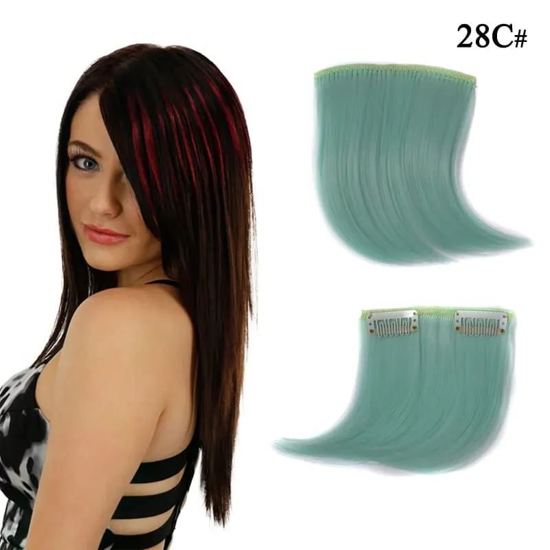 Synthetic Small Hair Bangs Extension Invisible Clip In Colorful Fringe For Cosplay Hair Accessories Heat Resistant Hairpieces