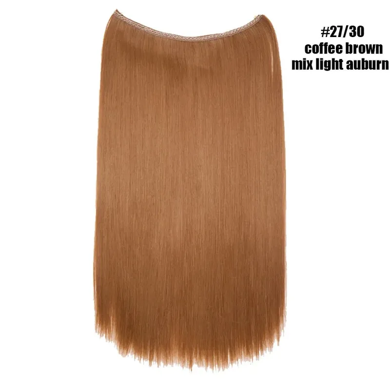 Synthetic Invisible Wire No Clips In Hair Extensions Secret Fish Line Hairpieces Hair Extensions For Women Daily — image 22