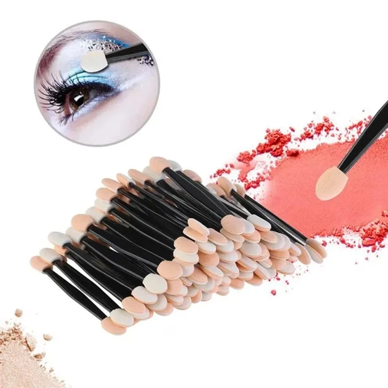 5/30/50/100Pcs Professional Sponge Stick Eye Shadow Applicator Cosmetic Brushes Double-head Eyeshadow Brush For Makeup Tools — image 2