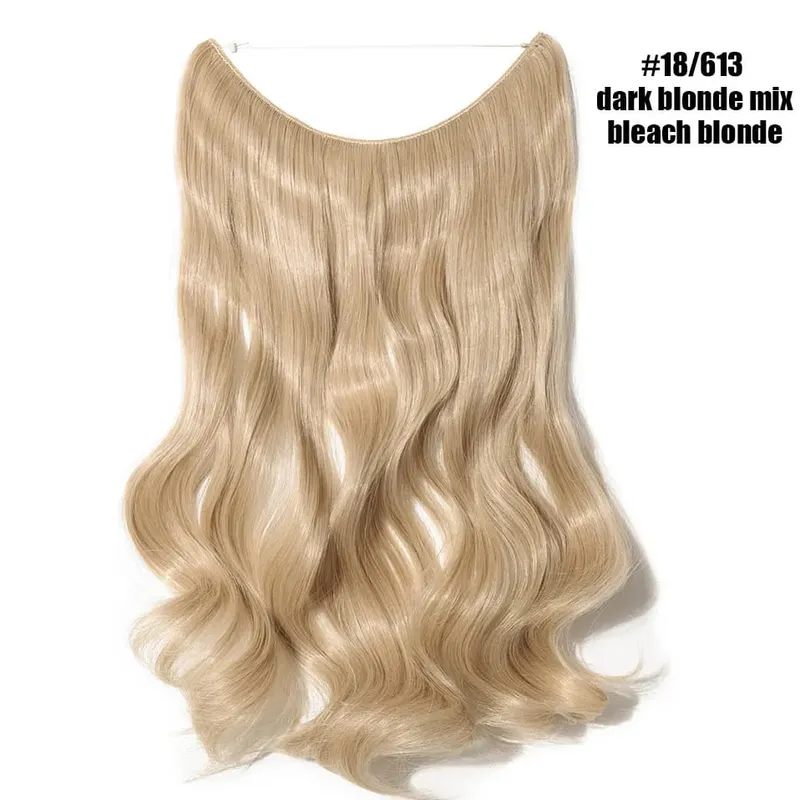 Synthetic Invisible Wire No Clips In Hair Extensions Secret Fish Line Hairpieces Hair Extensions For Women Daily