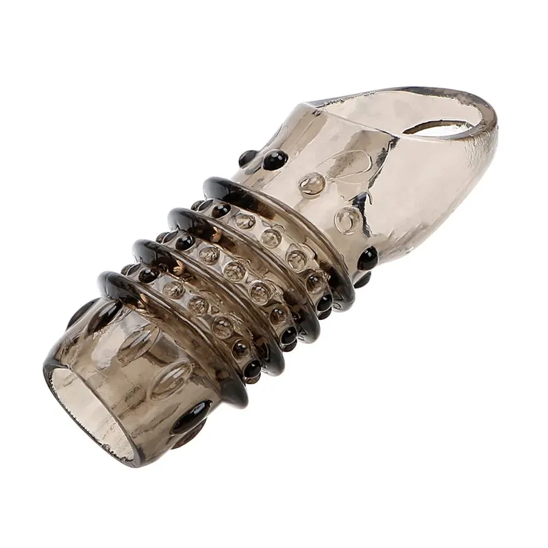 Transparent/Black Penis Extender Sleeve Reusable Condoms Penis Rings Enlargement Enhancer Delay Ejaculation Sex Toys for Men — image 8