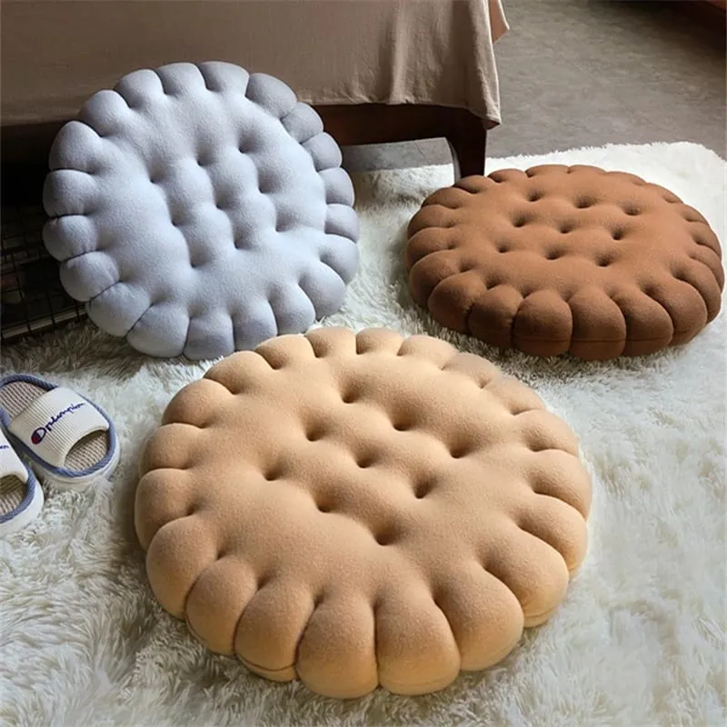 Real life Biscuit Shape Plush Cushion Soft Creative Pillow Chair Car Seat Pad Decorative Cookie Tatami Back Cushion Sofa Home — image 9