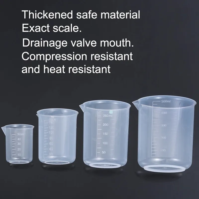 Measuring Cup Transparent Plastic Laboratory Beaker Graduated Liquid Jug Cup Kitchen Baking Cooking Measurement Scale Container — image 8