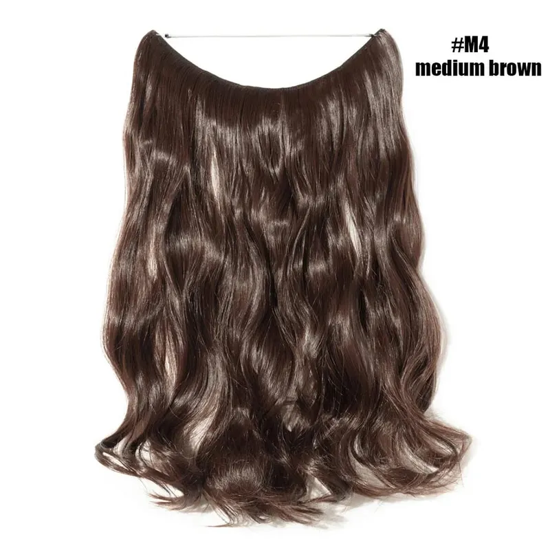 Synthetic Invisible Wire No Clips In Hair Extensions Secret Fish Line Hairpieces Hair Extensions For Women Daily — image 31