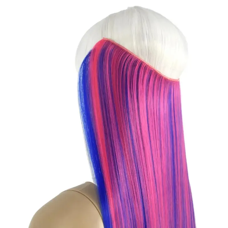 Heat Resistant Synthetic Fiber 140gr Silky Straight 4 clips on V shaped clip in hair Extensions VC006 — image 5