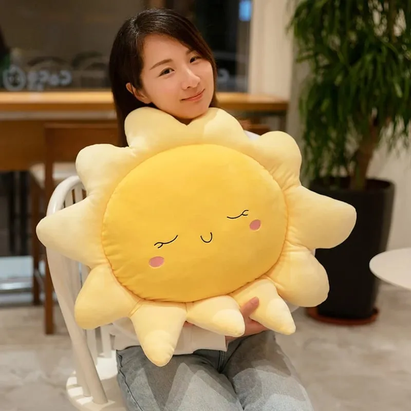 Cute Sun Cloud Plush Pillow Stuffed Soft Creative Plush Sun Cloud Toy Car Pillow Home Decor Toys