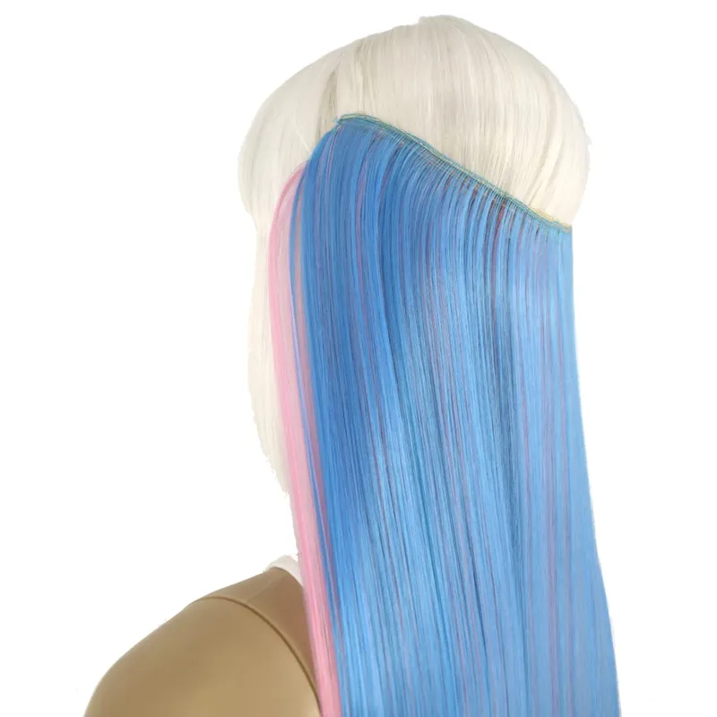 Heat Resistant Synthetic Fiber 140gr Silky Straight 4 clips on V shaped clip in hair Extensions VC006 — image 9