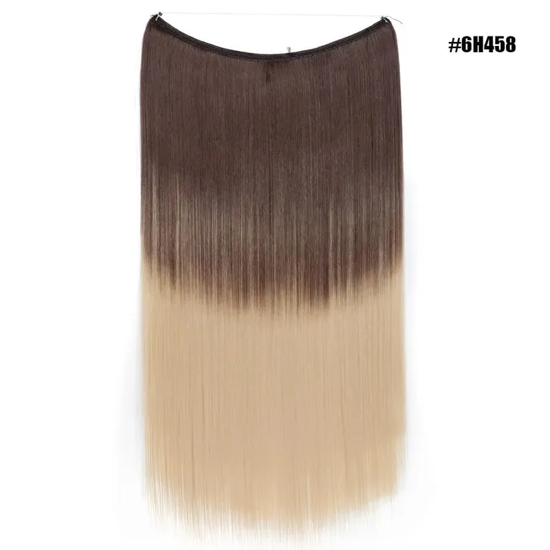 Synthetic Invisible Wire No Clips In Hair Extensions Secret Fish Line Hairpieces Hair Extensions For Women Daily — image 23