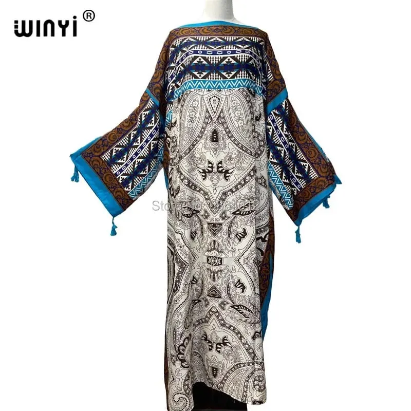 Cotton Robe Femme Hiver Платье Elegant Long Sleeve Мусульманские Комплекты Splicing Stripe Print Female Dresses Vestdios Abaya — image 47