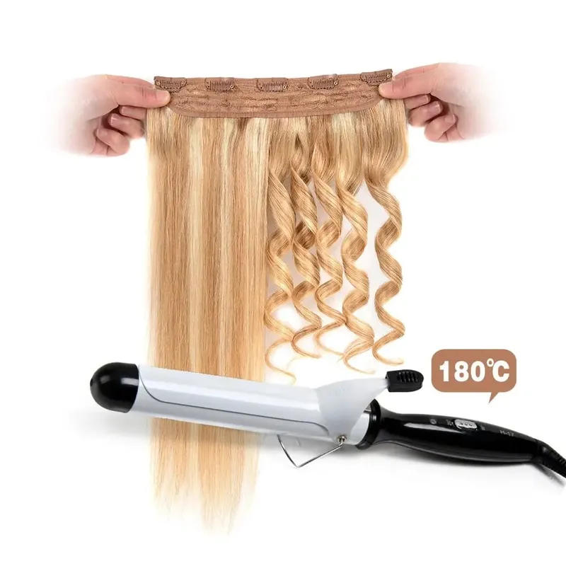 32inch Synthetic Hair Extensions One Piece 5 Clips Long Straight High Temperature Fiber Black Brown Hairpiece — image 7