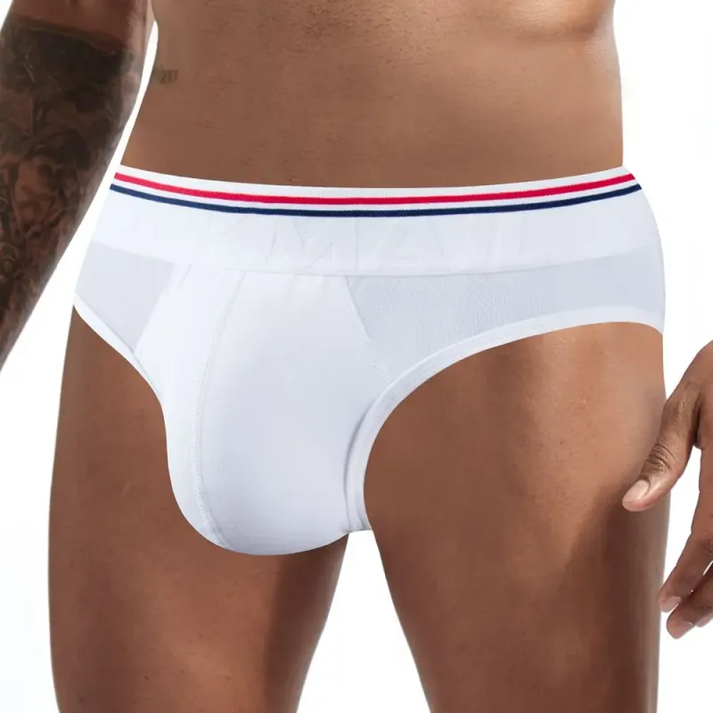 Jockmail กางเกงในชายเซ็กซี่ชุดชั้นในชายผ้าฝ้าย Low Rise Underpant เส้นด้ายสุทธิลูกไม้, Breathable ฤดูร้อนกางเกงขาสั้น calzoncillos hombre slip — image 16