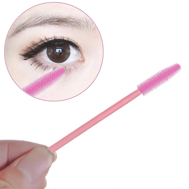 50pcs Disposable Silicone Lashes Brushes Spoolies Mascara Wands Combs Stick Brow Brush Eyelash Extension Makeup Cosmetic Tools