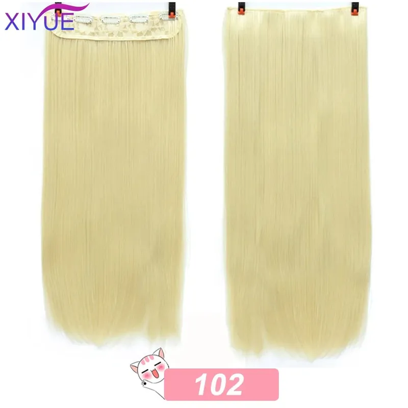 5 Clips Synthetic Hair Long Straight Clip In Hair Extensions False Hair Black Hair Pieces for Women