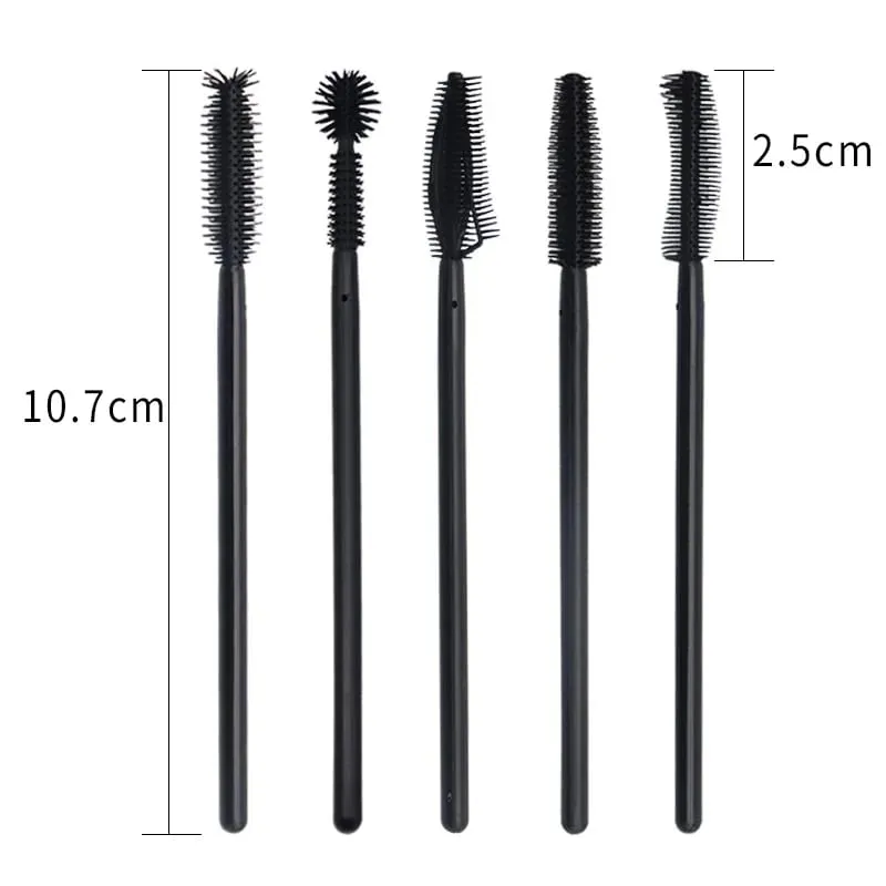 50 Pcs Disposable Silicone Eyelashes Brushes Applicator Eye Lash Mascara Wands Brush Eyelash Extension Women Makeup Tools