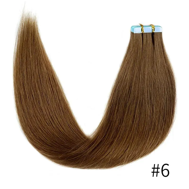 Veravicky cuivre rouge 50G ruban dans les Extensions de cheveux humains peau trame adhésif Invisible Machina Remy sans couture 100% vrais cheveux — image 11