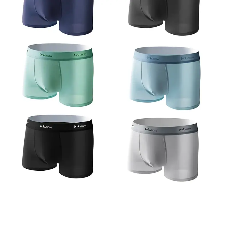 MiiOW 4Pcs Lot Men Boxer Shorts Graphene Antibacterial Ice Silk Underwear Man Boxershorts Seamless Breathable Male Panties L-5XL — image 14