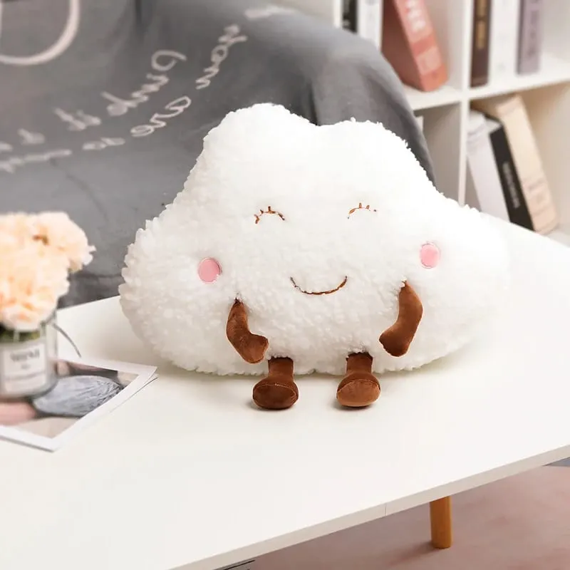 Cute Cloud Plush Pillow Stuffed Soft Creative Family Bread Poached Egg Chestnut Hermit Crab Toy Car Pillow Home Decor Kids Toys