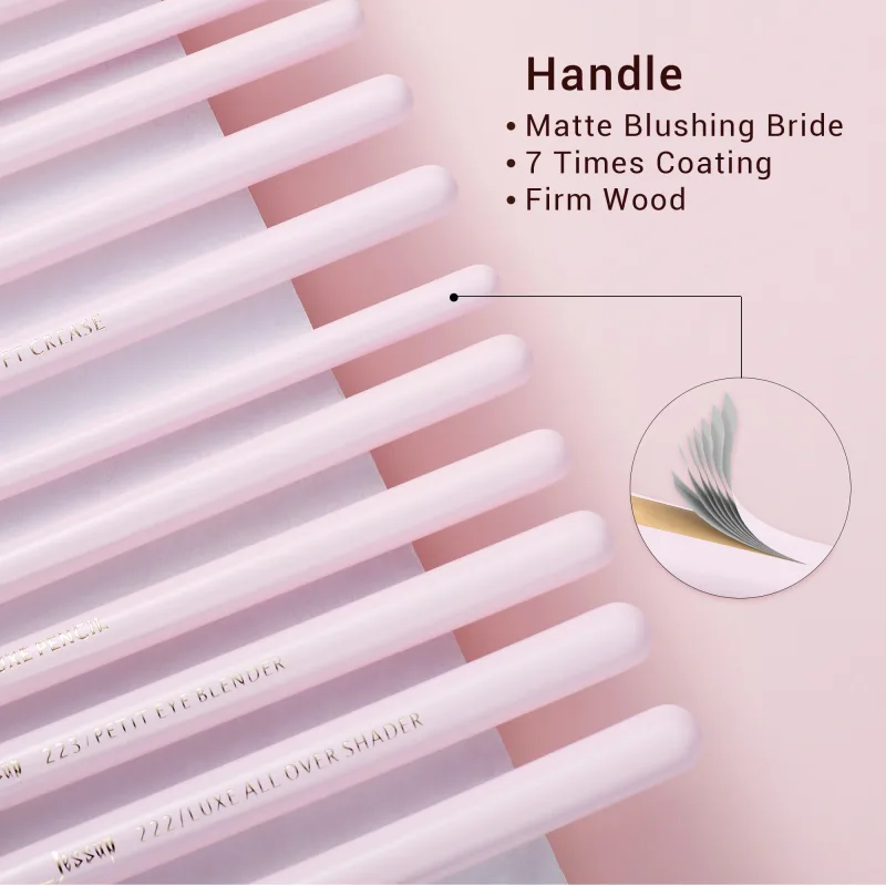 Jessup Makeup Brushes Set 15pcs Eye Make up Brush Eyeshadow Eyebrow Liner Blending Concealer Cosmetic Tool Kits Goat Hair Brush